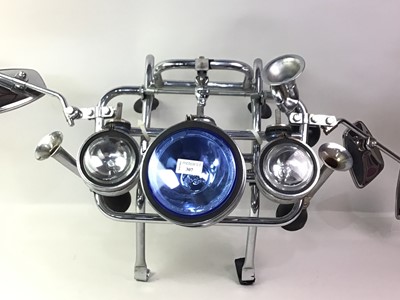 Lot 307 - VESPA CHROMED HEADLIGHT AND MIRROR SET