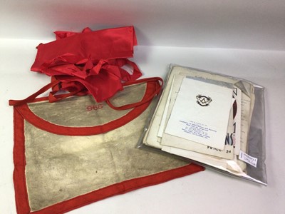 Lot 392 - MASONIC APRON WITH WOODEN CASE