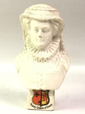 Lot 394 - CRESTED WARE BUST OF MARY QUEEN OF SCOTS