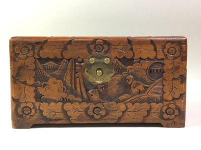 Lot 473 - CHINESE CARVED CASKET