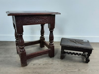 Lot 348 - TWO OAK STOOLS