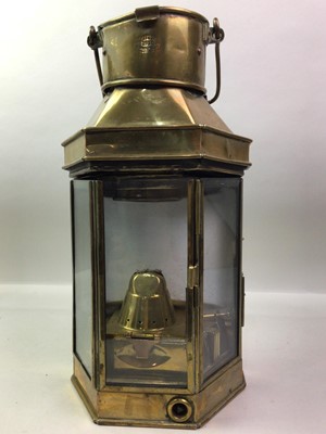 Lot 417 - BRASS BULKHEAD LAMP