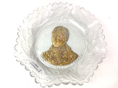 Lot 418 - FIVE PRESSED GLASS PLATES