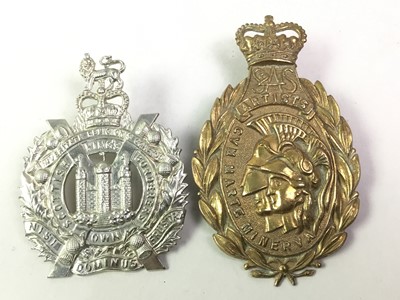 Lot 185 - TWO MILITARY BADGES AND AN ENAMELLED PIN