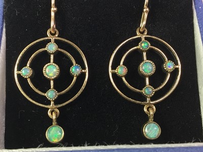 Lot 437 - PAIR OF EDWARDIAN STYLE OPAL EARRINGS