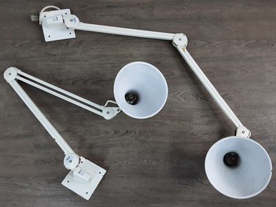 Lot 354 - TWO LUXO WALL MOUNTED INDUSTRIAL LIGHTS