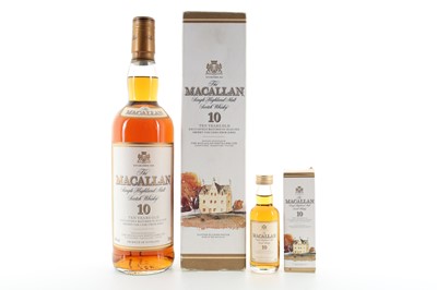 Lot 396 - MACALLAN 10 YEAR OLD 2000S WITH MATCHING MINIATURE