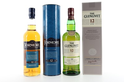 Lot 407 - TORMORE 12 YEAR OLD AND GLENLIVET 12 YEAR OLD