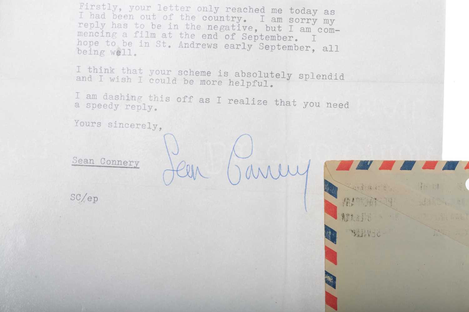 Lot 369 - SEAN CONNERY SIGNED LETTER