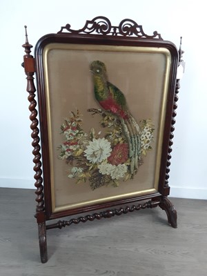 Lot 1462 - VICTORIAN ROSEWOOD FIRESCREEN