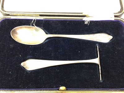 Lot 382 - SILVER SPOON AND PUSHER