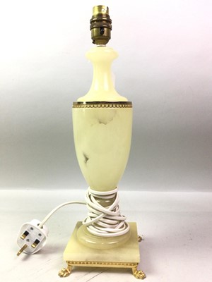 Lot 502 - ALABASTER TABLE LAMP