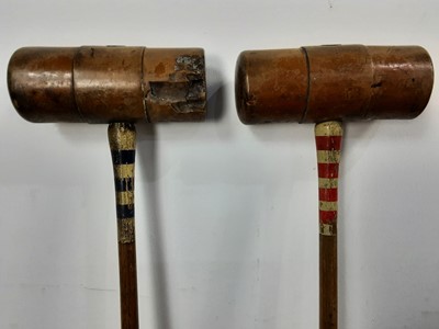 Lot 285 - PAIR OF CROQUET MALLETS