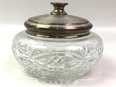 Lot 542 - SILVER TOPPED CUT GLASS VANITY JAR