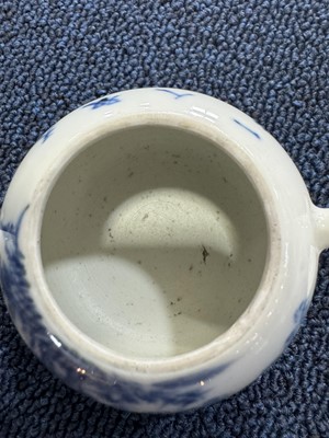 Lot 1435 - CHINESE BLUE AND WHITE TEAPOT