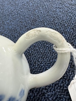 Lot 1435 - CHINESE BLUE AND WHITE TEAPOT