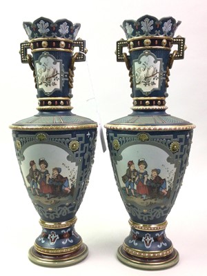 Lot 597 - PAIR OF METTLACH DECORATIVE VASES