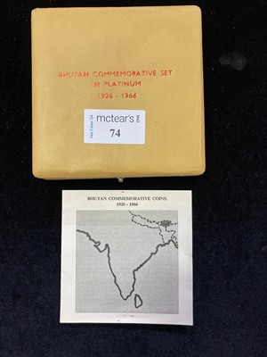 Lot 74 - PLATINUM BHUTAN THREE COIN SET