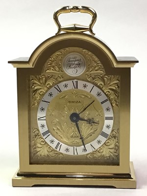 Lot 610 - SWIZA BRASS CARRIAGE CLOCK