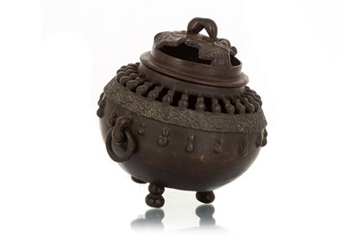 Lot 1437 - CHINESE BRONZE CENSER