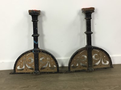 Lot 420 - PAIR OF CAST IRON 'ENDS'