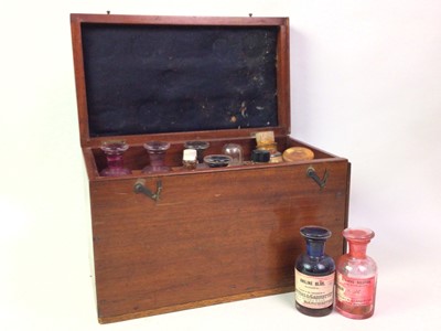 Lot 435 - COLLECTION OF MICROSCOPICAL GLASS BOTTLES IN FITTED CASE