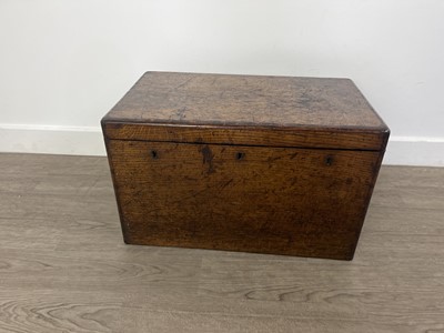 Lot 445 - VICTORIAN OAK TABLE CHEST