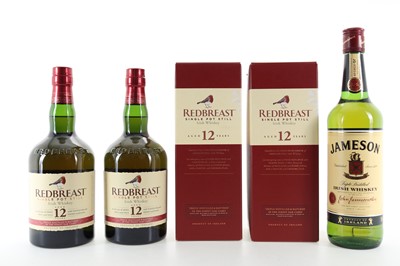 Lot 349 - 2 BOTTLES OF REDBREAST 12 YEAR OLD AND 1 BOTTLE OF JAMESON