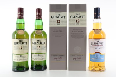 Lot 423 - 2 BOTTLES OF GLENLIVET 12 YEAR OLD AND 1 BOTTLE OF FOUNDER'S RESERVE