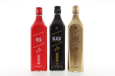 Lot 426 - JOHNNIE WALKER 200 YEARS COLLECTION - RED, BLACK AND GOLD LABEL