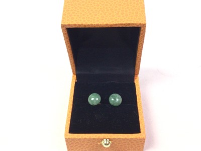 Lot 773 - PAIR OF JADE STUD EARRINGS