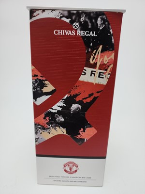 Lot 435 - CHIVAS REGAL 13 YEAR OLD MANCHESTER UNITED 75CL AND 12 MATCHING MINIATURES