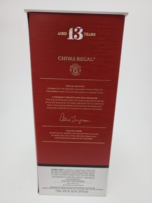 Lot 435 - CHIVAS REGAL 13 YEAR OLD MANCHESTER UNITED 75CL AND 12 MATCHING MINIATURES