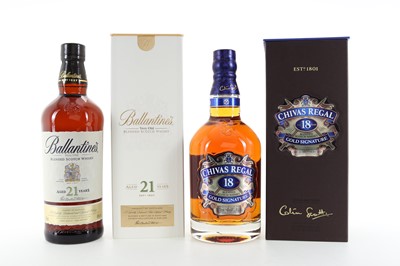 Lot 445 - CHIVAS REGAL 18 YEAR OLD AND BALLANTINE'S 21 YEAR OLD