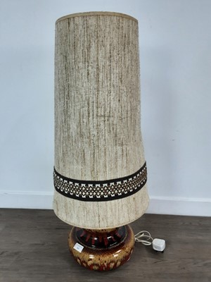 Lot 703 - WEST GERMAN POTTERY TABLE LAMP