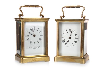 Lot 1035 - CAMERER ROSS & CO., BRASS CARRIAGE CLOCK