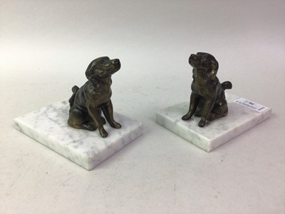 Lot 30 - PAIR OF CONTINENTAL BRONZED SPELTER DOG BOOKENDS