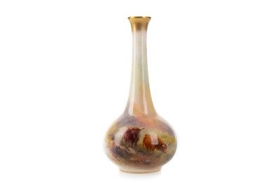 Lot 1471 - HARRY STINTON FOR ROYAL WORCESTER, BOTTLE VASE