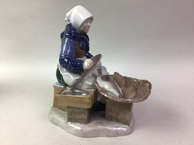 Lot 86 - COPENHAGEN FIGURE OF A MAN ON A STOOL PLAYING A MANDOLIN