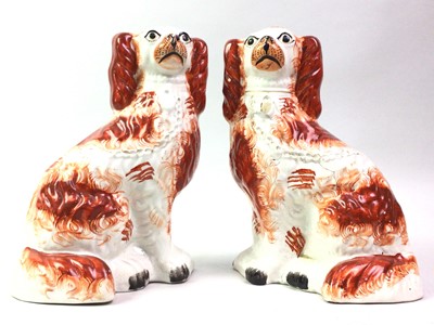 Lot 556 - PAIR OF VICTORIAN STAFFORDSHIRE WALLY DOGS