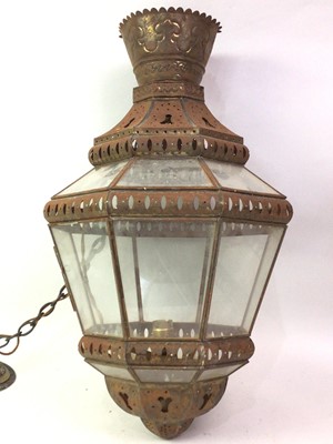 Lot 199 - GLASS AND GILT METAL CEILING LIGHT