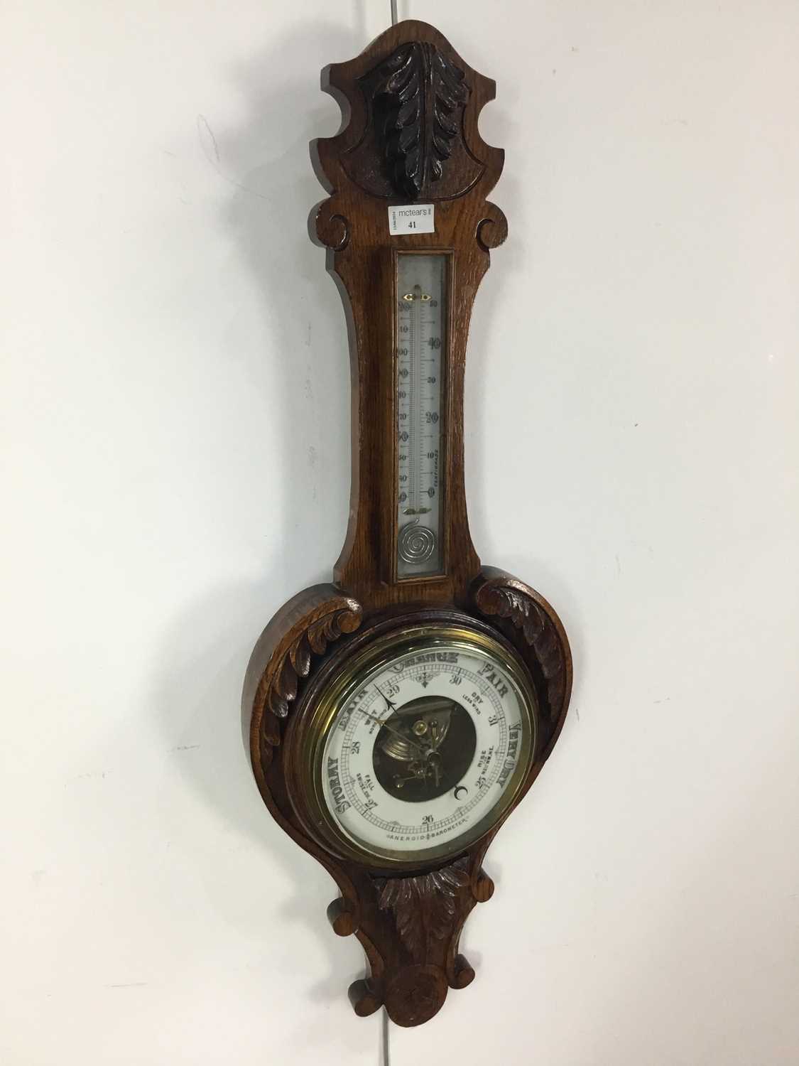 Lot 41 - OAK BAROMETER