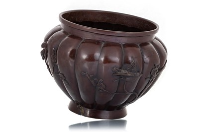 Lot 1479 - JAPANESE BRONZED SPELTER PLANTER