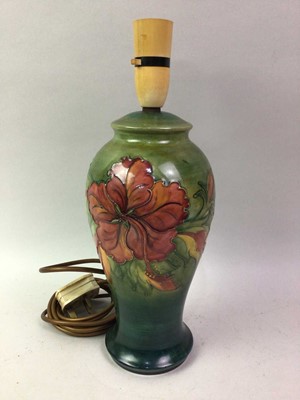 Lot 169 - MOORCROFT HIBISCUS PATTERN TABLE LAMP