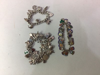 Lot 173 - TWO SILVER CHARM BRACELETS