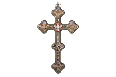 Lot 1481 - ITALIAN MICROMOSAIC CROSS