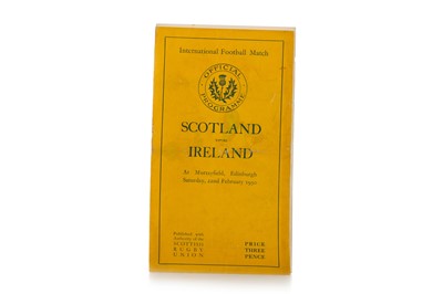 Lot 1773 - SCOTLAND VS. IRELAND, EARLY RUGBY PROGRAMME