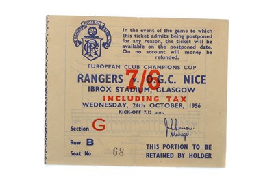 Lot 1783 - RANGERS F.C. VS. O.G.C. NICE, EUROPEAN CUP TICKET