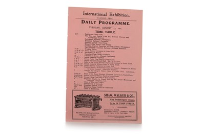 Lot 1786 - RANGERS F.C. INTEREST, 1901 INTERNATIONAL EXHIBITION DAILY PROGRAMME