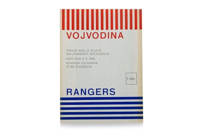 Lot 1795 - F.K. VOJVODINA VS. RANGERS F.C., INTER-CITIES' CUP PROGRAMME